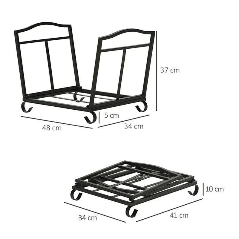 48cm W Metal Log Rack
