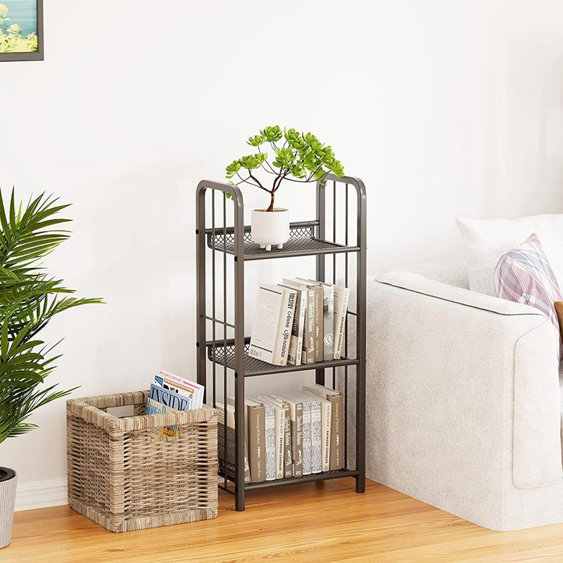 Bookshelf Storage Shelf Bookcase Freestanding Storage Stand For Living Room, Bedroom, Kitchen, Rust Resistance