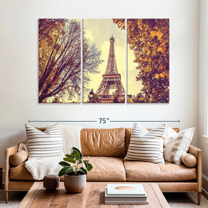 Sebbie Eiffel Tower During Autumn, 42" H x 65" W