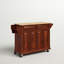 Chariot de cuisine en bois massif de 51,5 po avec roulettes verrouillables Ken-67115717