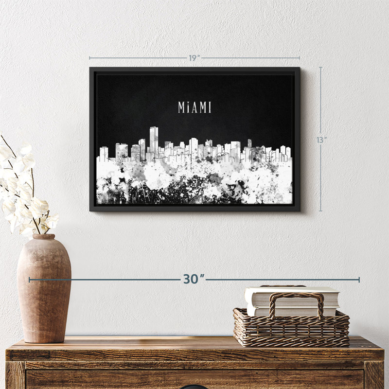 «Miami Skyline BW», H 13 po x l 19 po