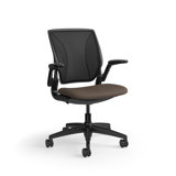 World LM, Black Ergonomic Task Chair with Poppy Seed Backrest, and Light Brown Autumn Upholstered Seat