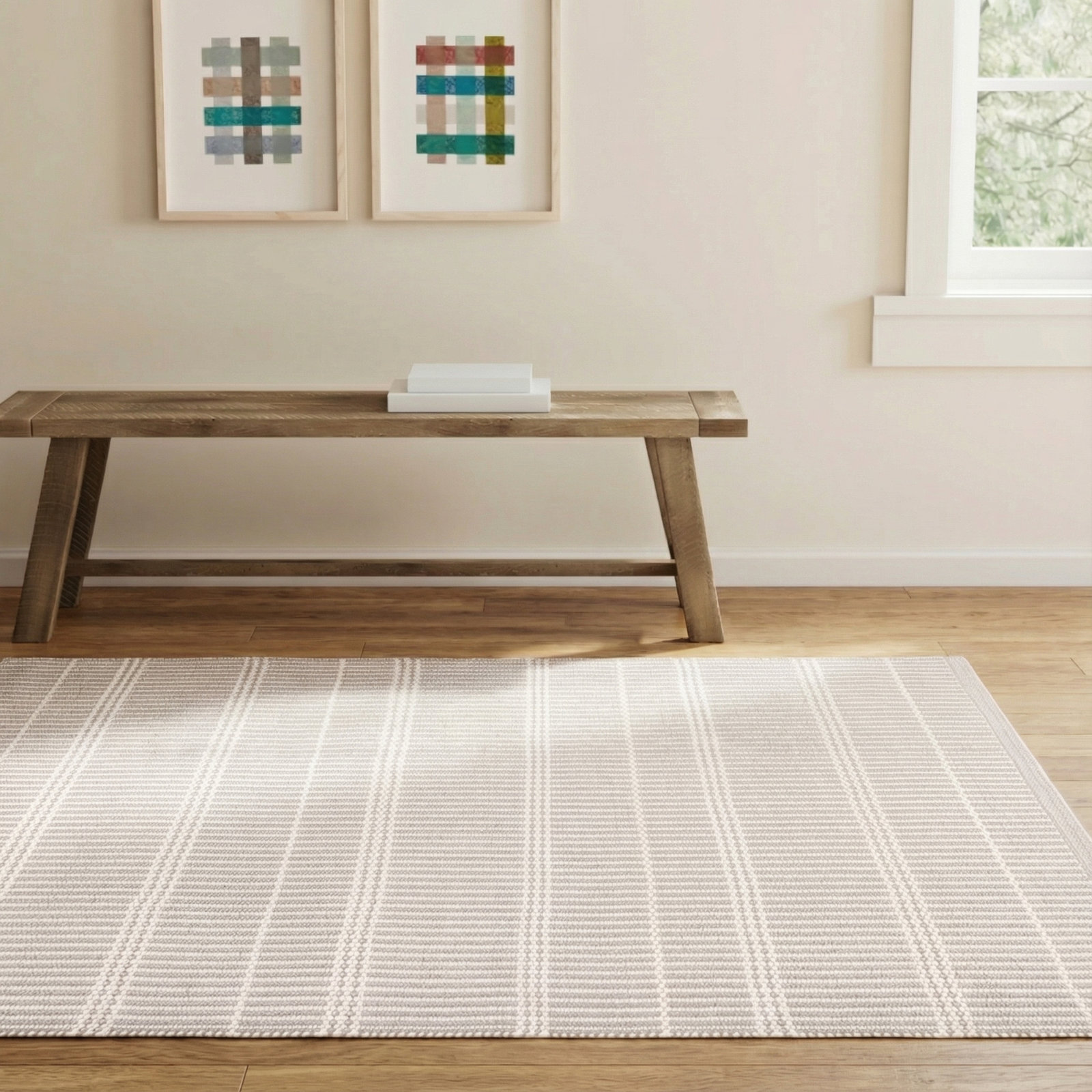 Marlo Platinum Handwoven Indoor/Outdoor Rug, Rectangle 5' x 8'