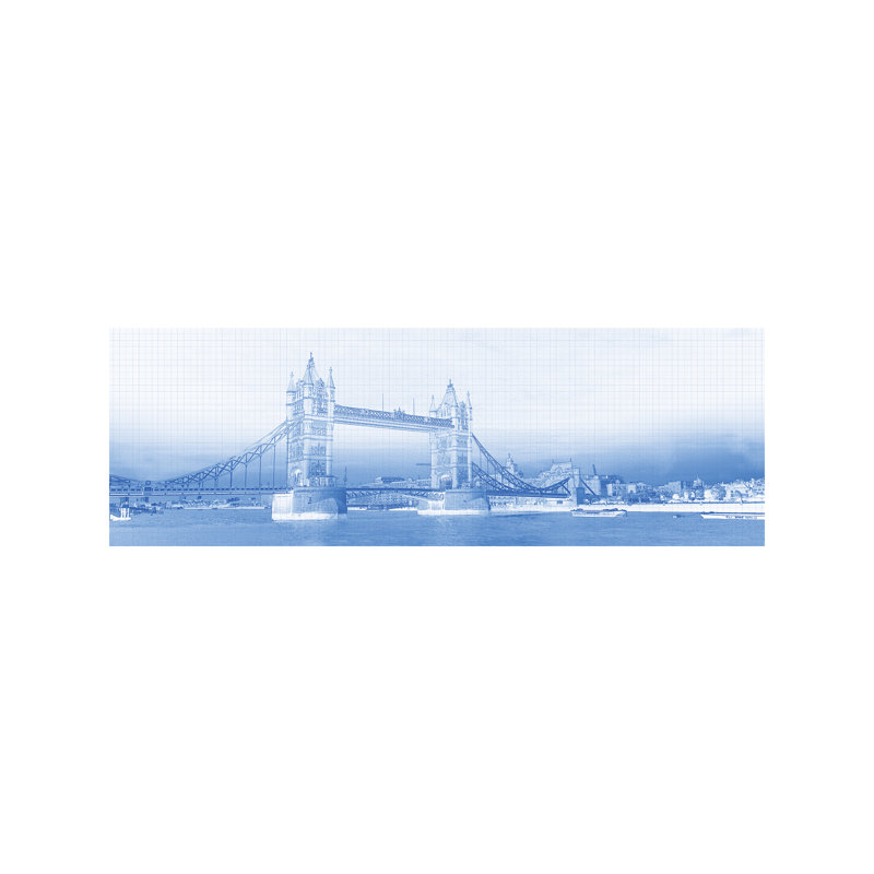 Tower Bridge On Thames River, London, England - No Frame Panoramic Print on Canvas, 30.48 cm H x 91.44 cm W x 1.91 cm D