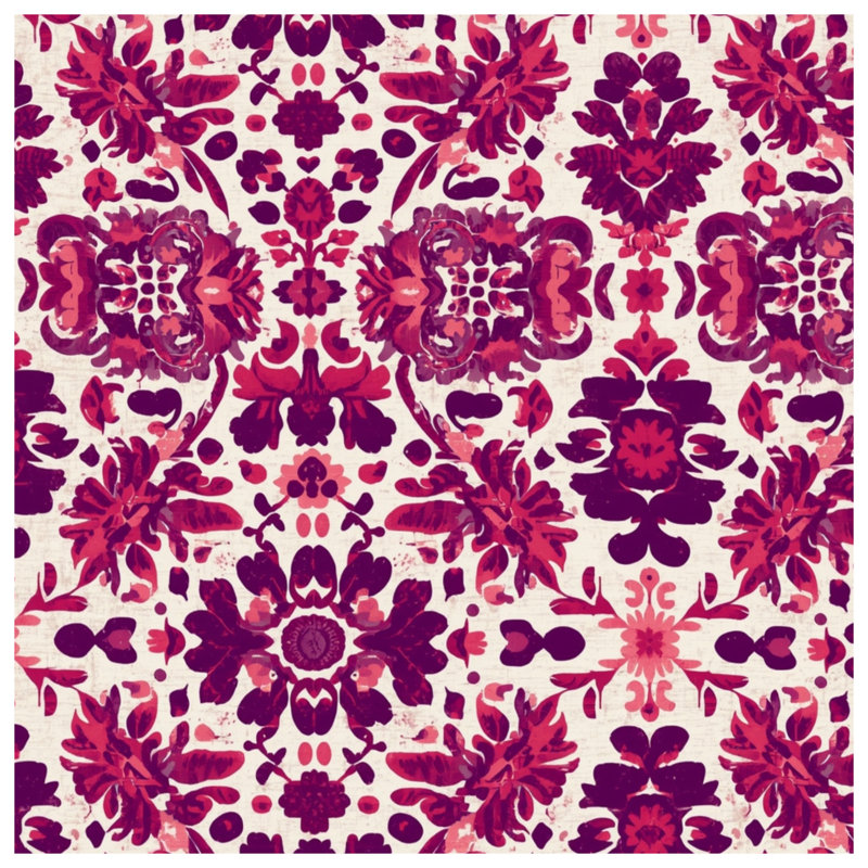 Couvertures roses à motif damassé, 50 po L x 60 po H