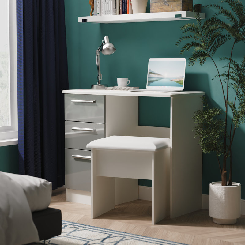 Borgeson Dressing Table, Grey Gloss/Grey