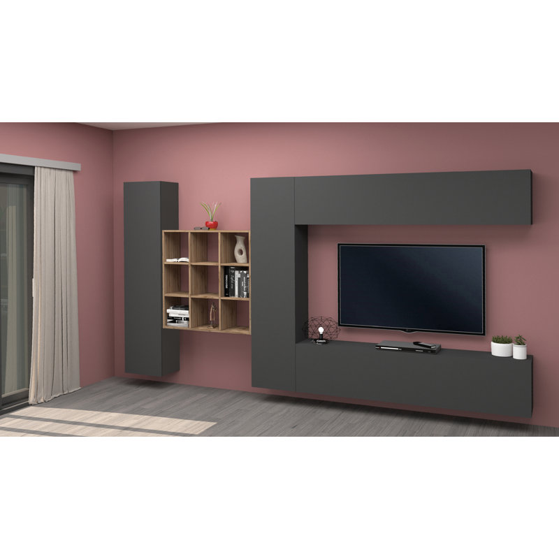 Maruska Unfinished Floating Entertainment Centre for TVs up to 70", Grey Anthracite