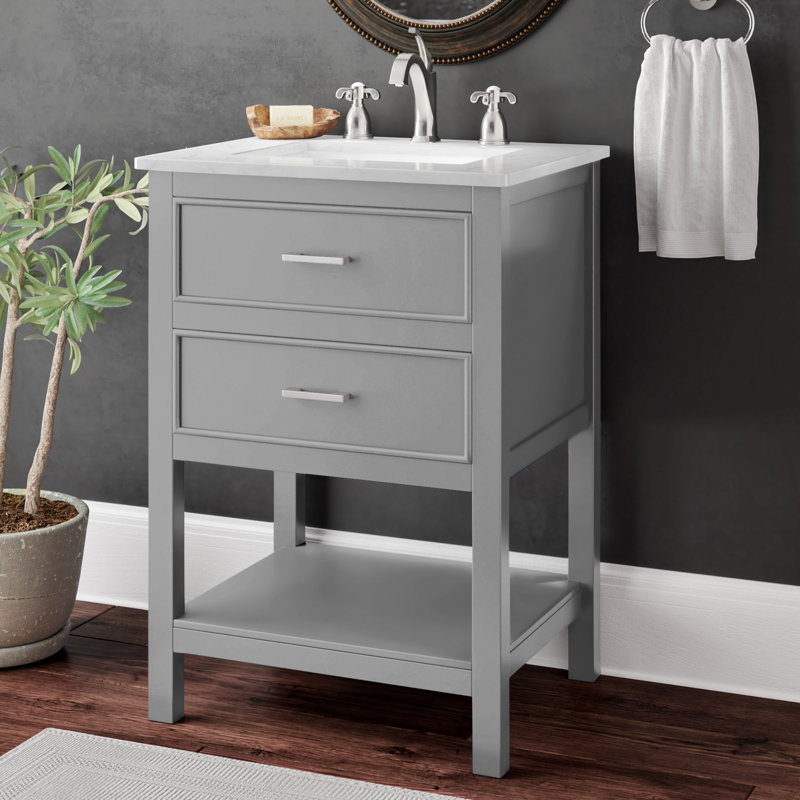 Ensemble de meuble-lavabo simple 24 po Sinclaire, Gris
