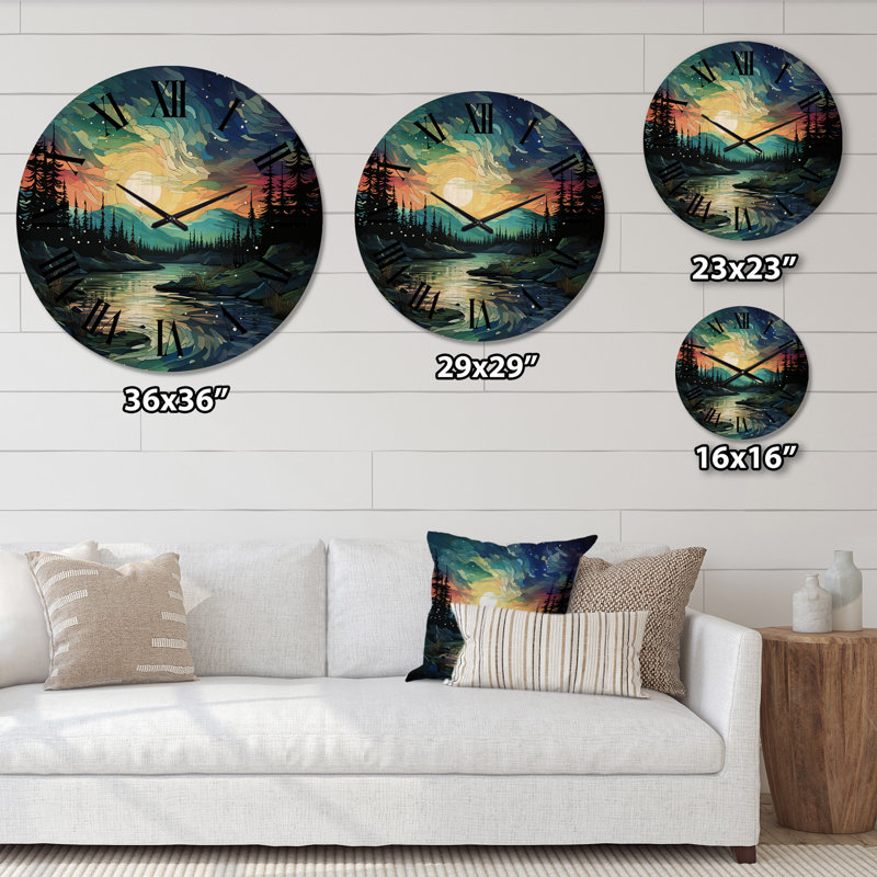 Horloge murale en bois massif Minicus, Moyenne
