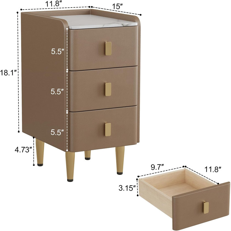 Narrow Bedside Table With Drawers