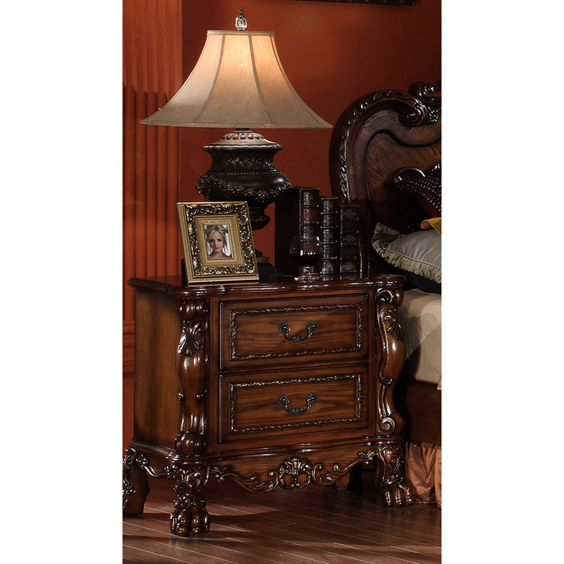 Table de chevet 2 tiroirs Cherry Oak