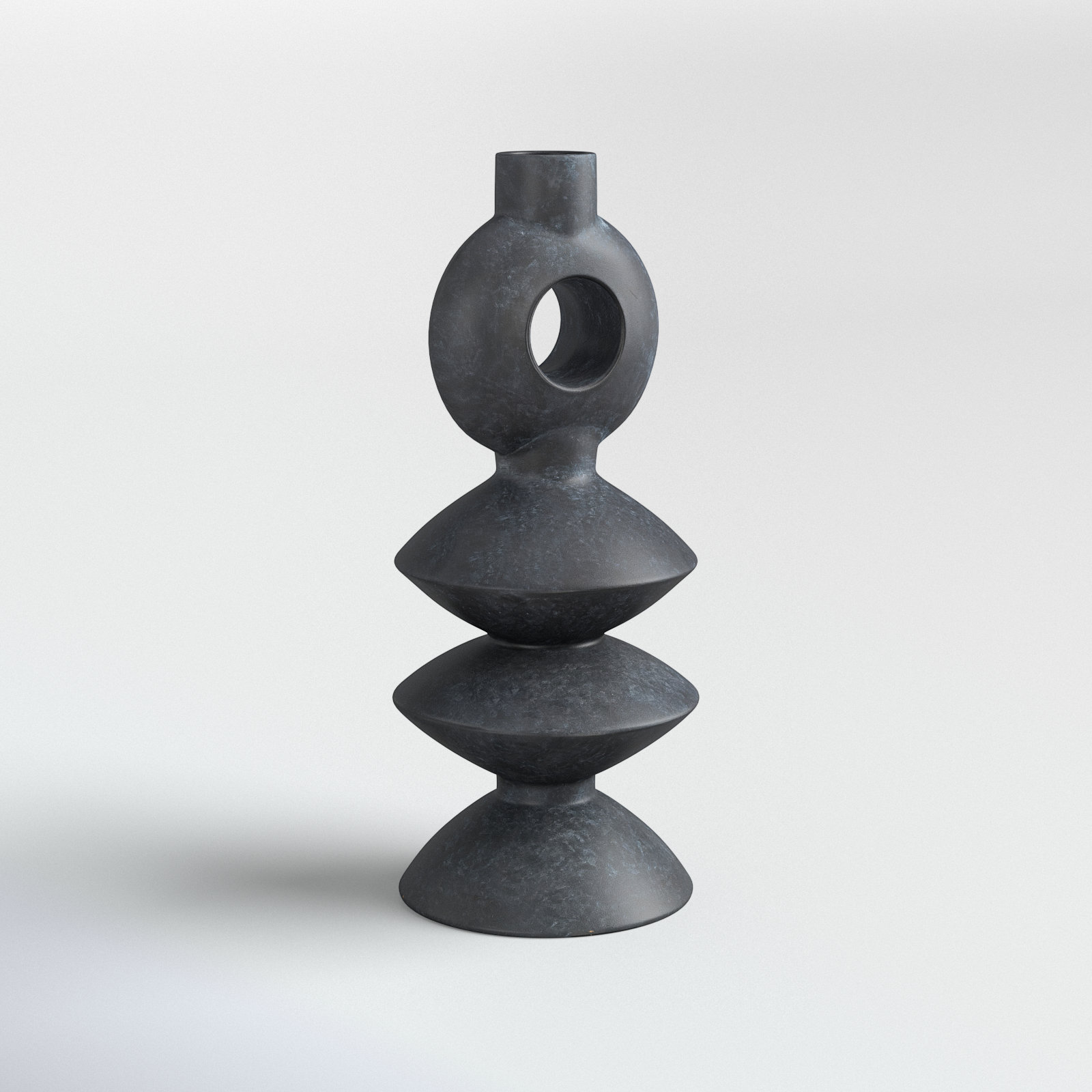 Fitzpatrick 16'' Ceramic Table Vase, Charcoal