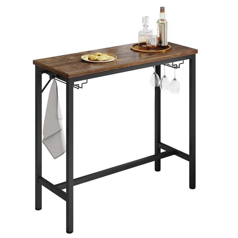 Mityu 103.5cm Wine Bar, Brown/Black