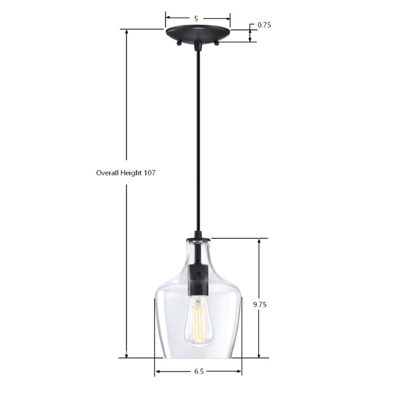 Willa Arlo Interiors Lisbon 1-Light Pendant With Clear Glass & Reviews ...