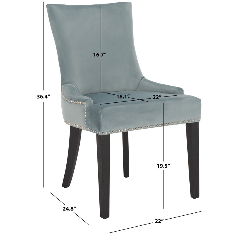 Baumgarten 49.53 cm H Side Chair, Blue, Black
