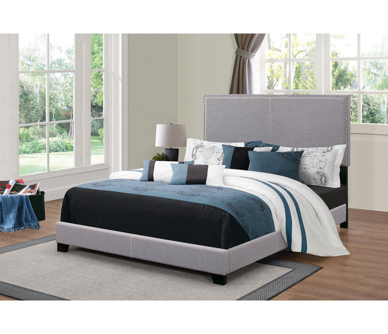 Marlene Upholstered Eastern King Panel Bed Grey, King, Gray
