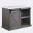 Bowery Rectangular Kitchen Island with Marble Top in White and Gray Oak