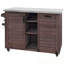 Îlot de cuisine extérieur avec plateau en acier inoxydable, table pliable et rangement pour poubelle-1323969901