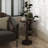 COZAYH Pedestal Tray Top End Table for Holding Drinks, Lamps, Plants, Dark Brown