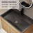 28" Oak Utility Cabinet with Stainless Steel Sink and Soft-Close Doors