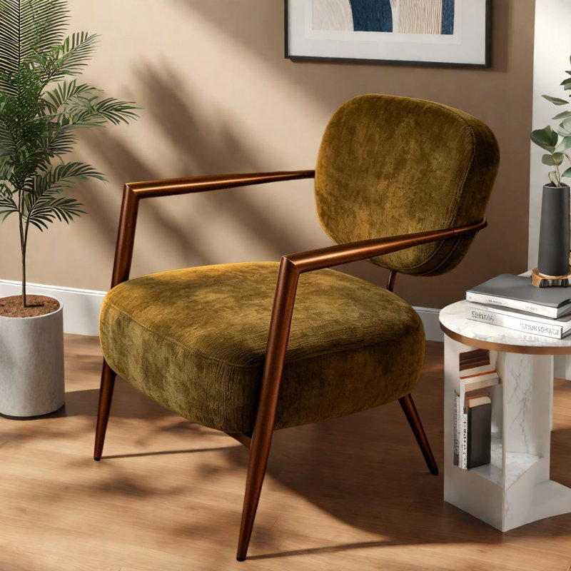 Chaises d'appoint modernes, structure en métal vert, chaise longue compacte