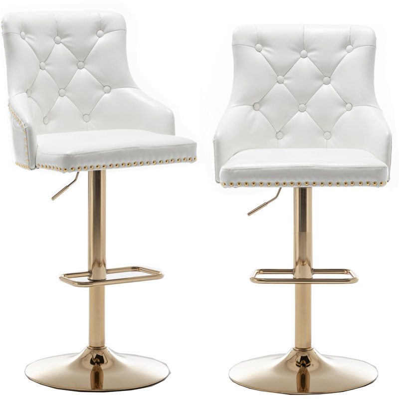 Tabouret de bar pivotant à hauteur réglable, Or, 4 Pieces