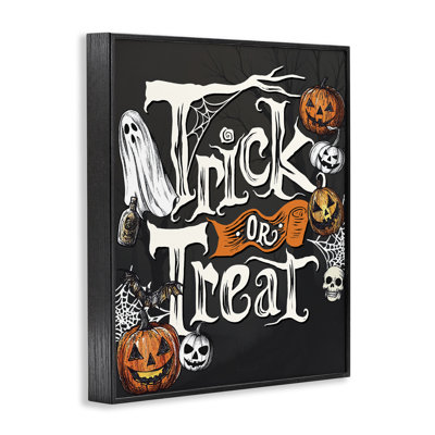Trick Or Treat Vintage Traditions Framed Giclee, design by Kim Allen