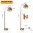 64'' Adjustable Gold Arched Floor Lamp With Handwoven Boho Shade, Rotatable Reading Light, Easy Assembly & E26 LED Bulb Included-1292536317
