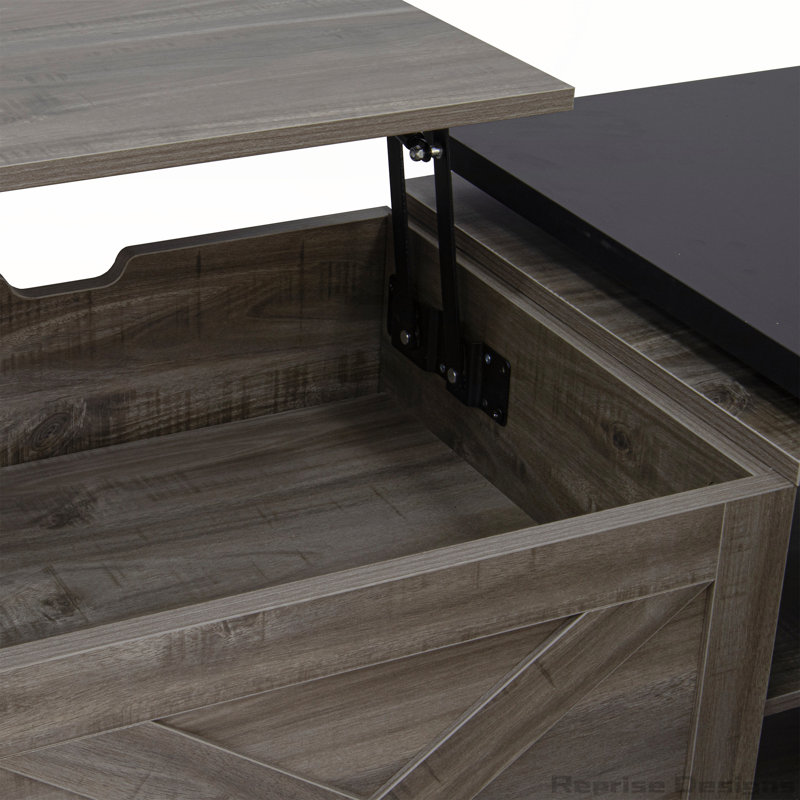 Table basse U-Can Farmhouse, Brun et noir
