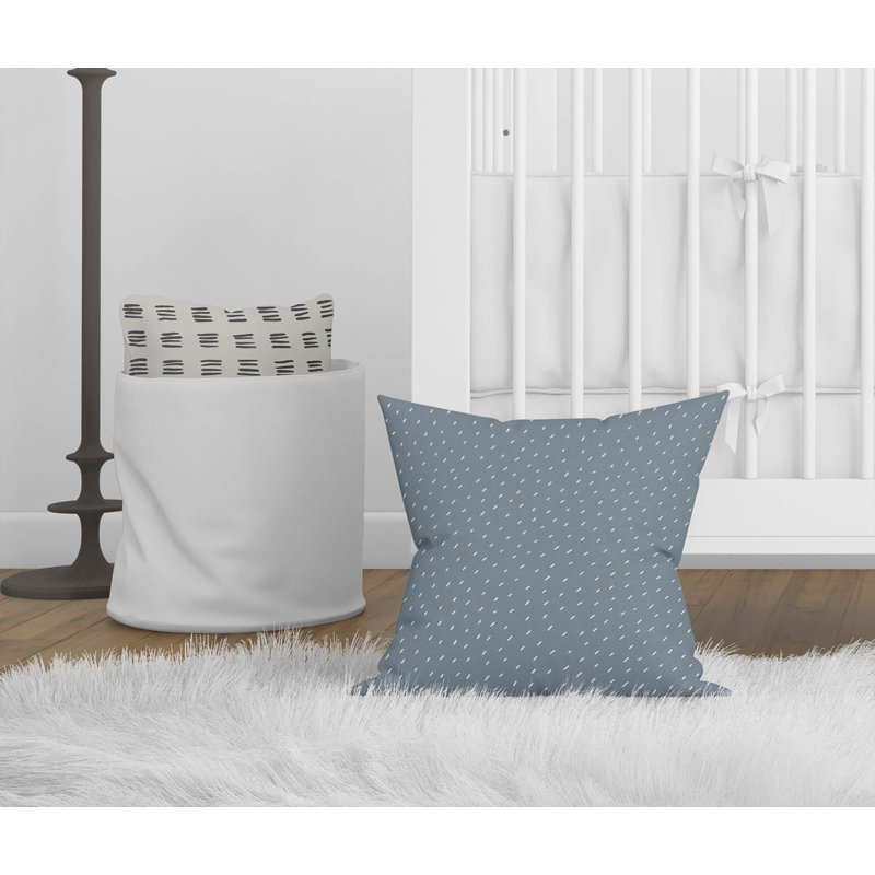 Coussin Paulie, Rayures bleues, H 26 po x l 26 po