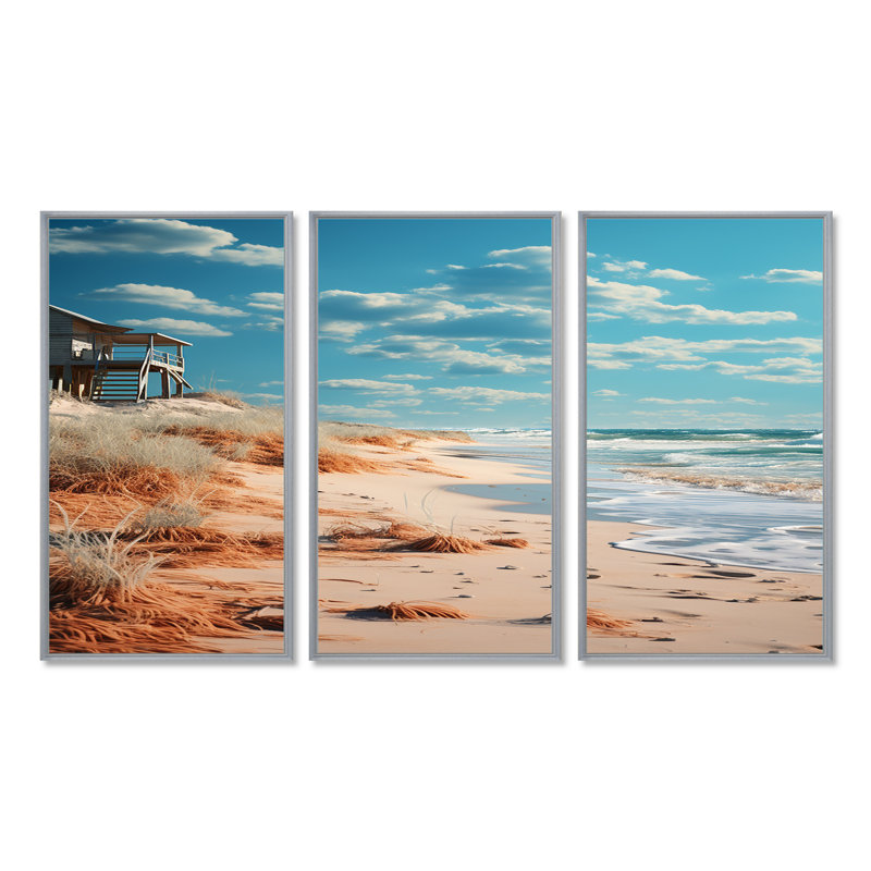 Ensemble de salon Ricketts - Beach Wall Art, Encadrement argenté, H 32 po x l 48 po x P 1 po