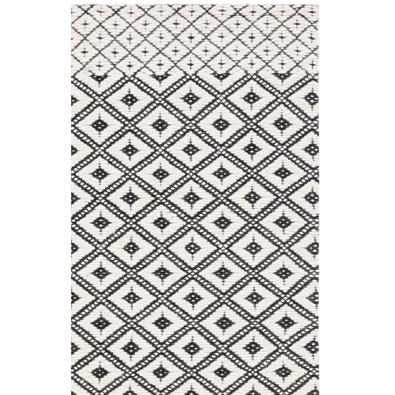 Kayn Handloomed Wool And Cotton Geometric Rug, Rectangle 6' x 9'