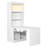 83.4"Tall Bookshelf With Writing Desk, Modern Bookcase With Study Desk, Workstation With Storage Shelf,Storage Bookcase With Open Shelves And LED Lighting For Living Room,Home Office