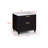 1pc 2-Drawer Black Nightstand White Top Metal Knobs Modern Design Wooden Bedroom Furniture