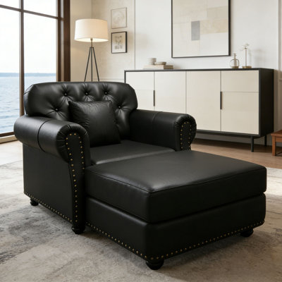 41.3"Upholstered Faux Leather Chair