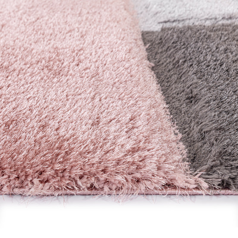Geometric Shaggy Area Rug, Rectangle 406 x 584 cm