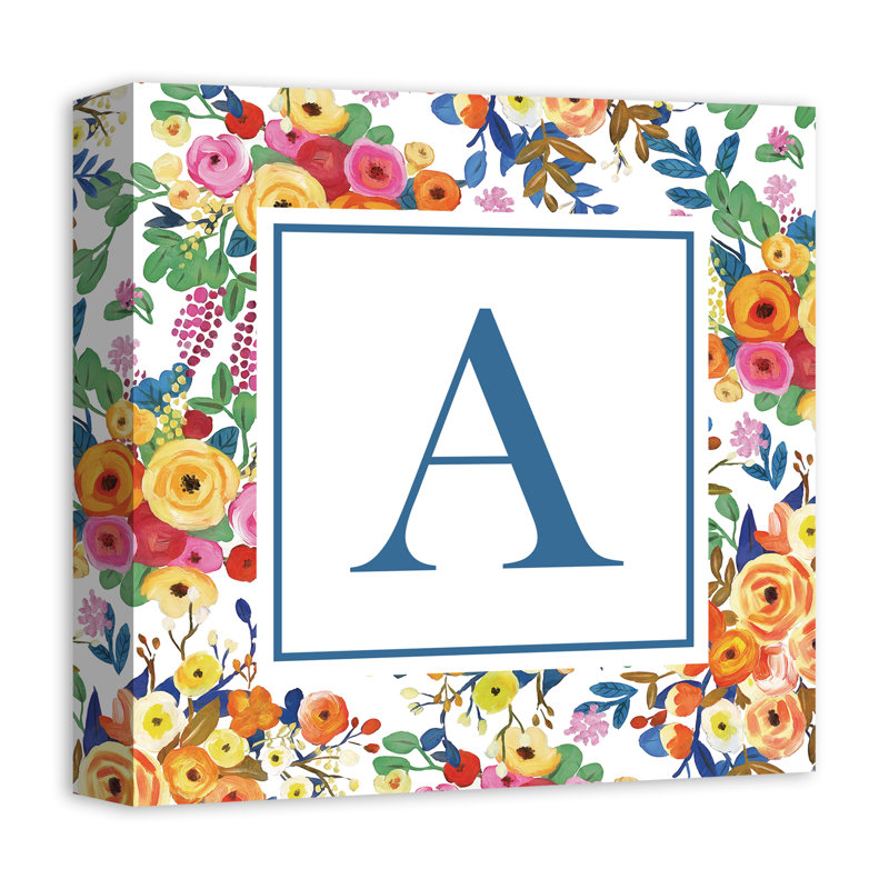 «Wildflower Monogram», art textuel sur toile tendue, A