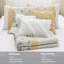 Courtepointe très grand / très grand, jaune, 6 pièces, tissu confortable, avec pièce de coussins à la mode en très grand, mélange, splendide-119105642-119105645