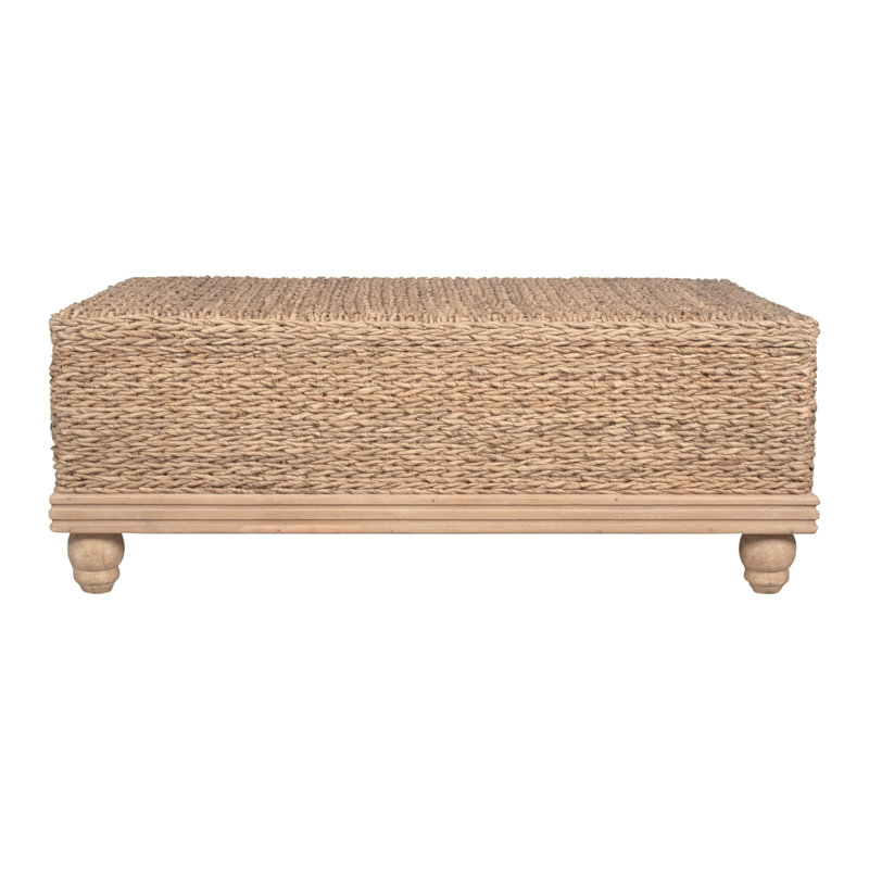 Tropical Coffee Table With Storage 48"W, Blonde