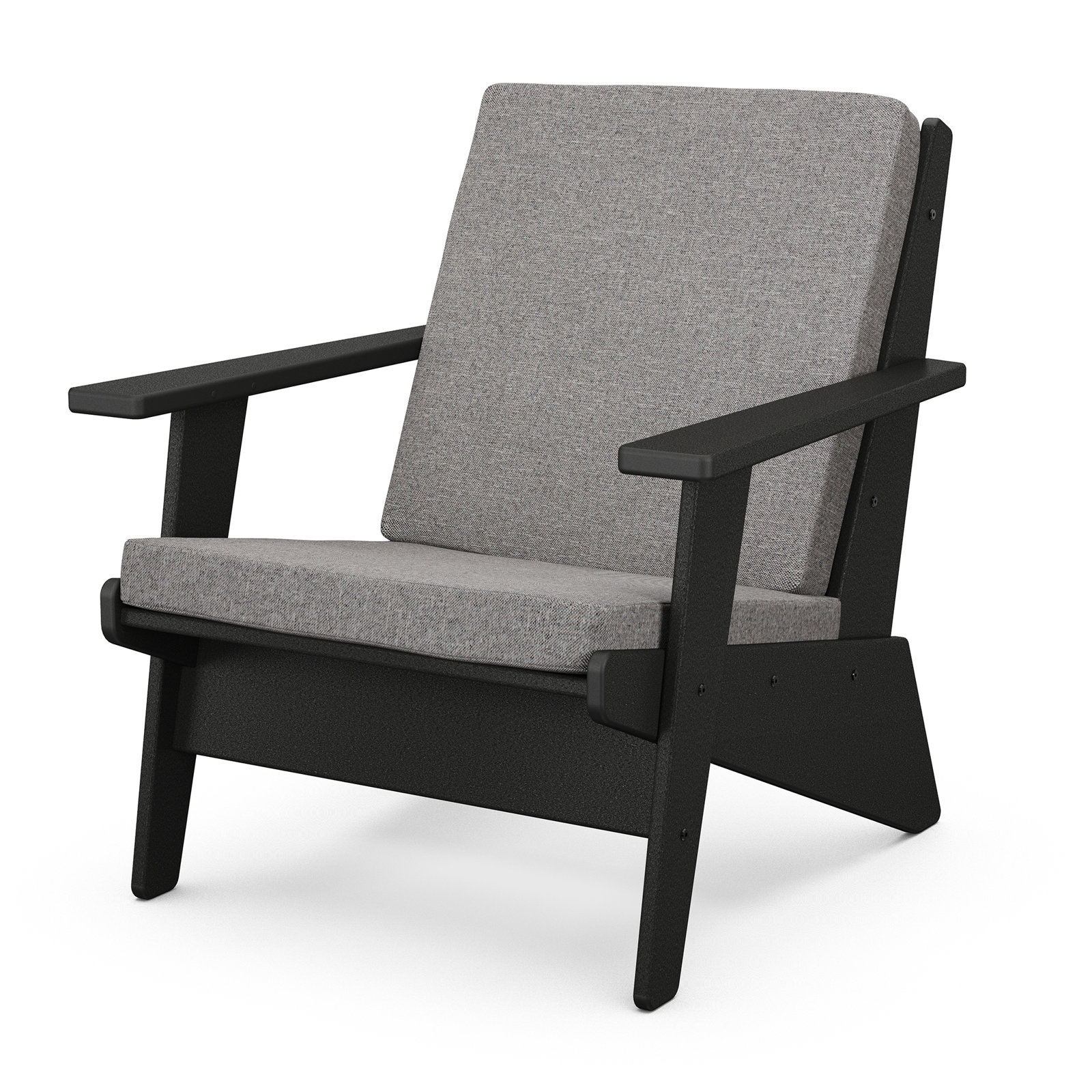 Riviera Patio Lounge Chair, Gray Mist, Black
