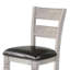 Ensemble de 2 tabourets de bar Zeka, similicuir noir, échelle en bois gris