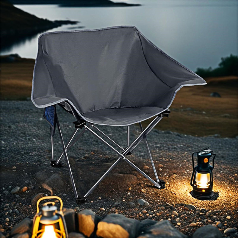 Ensemble de 4 chaises de camping pliantes pour l'extérieur, Gris