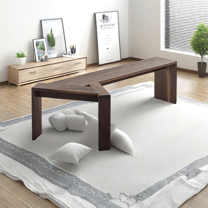 Banc en bois massif, Brun, H 17,32 po x l 66,92 po x P 24,21 po