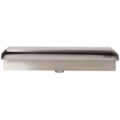 17.7 Inch Stainless Steel Pool Waterfall Spillway Fountain, Sheer Descent Water Flow Decorative Water Feature for Outdoor Garden Pond Swimming Pool Landscape Decoration