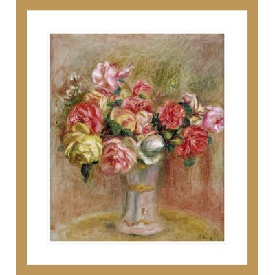«Roses in a Sevres vase» par Pierre-Auguste Renoir, impression giclée encadrée