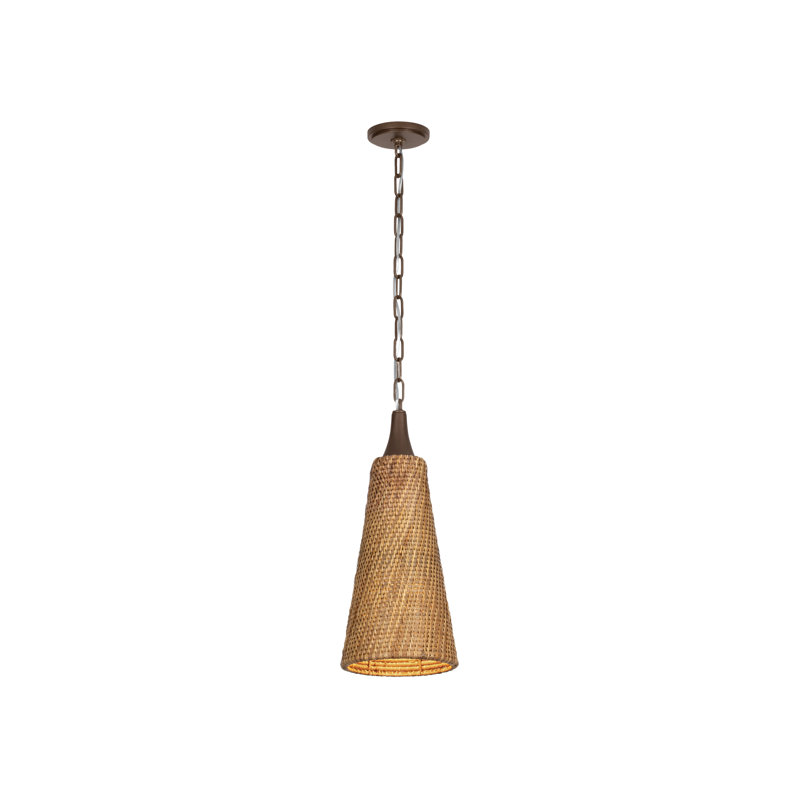 Troy Lighting Kenzo 8.5 inch wide 1 Light Pendant in Bronze Leaf