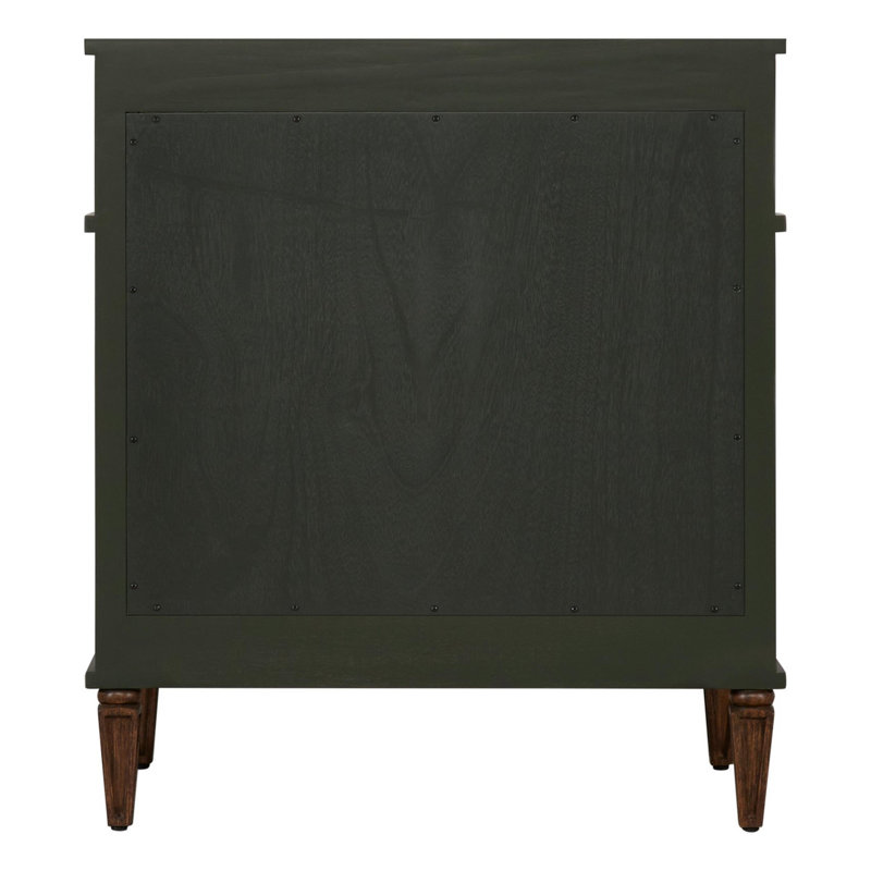 30" Dark Olive Green Mahogany Vanity with Carrara Marble Top