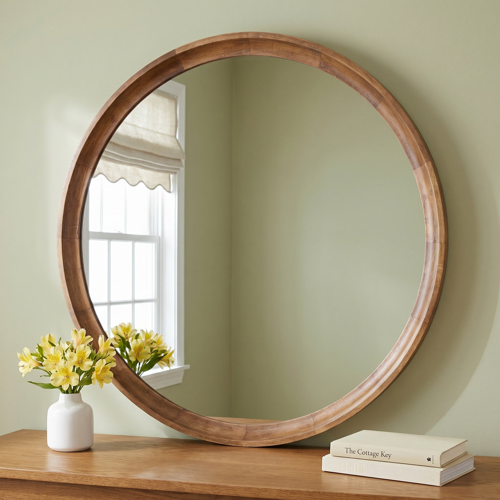 Zoie Accent Mirror, 30" x 30", Rustic Brown