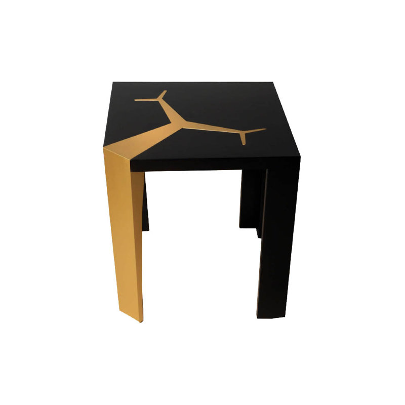 Allanna End Table, Black/Gold