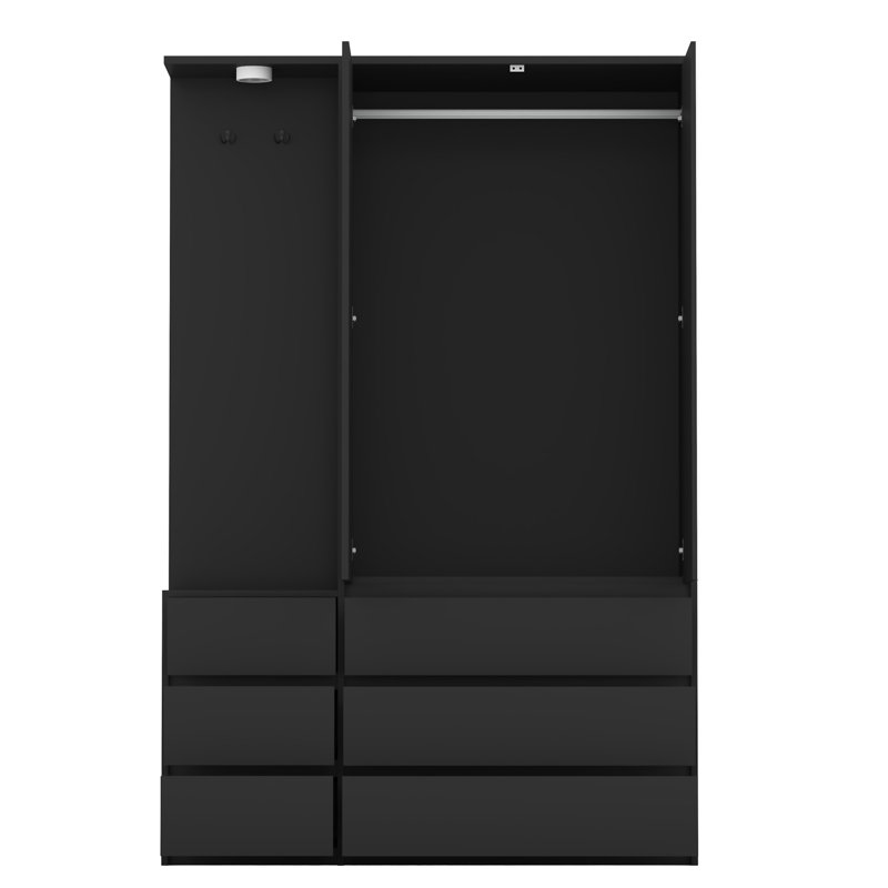 Garde-robe H 70,8 po, Noir